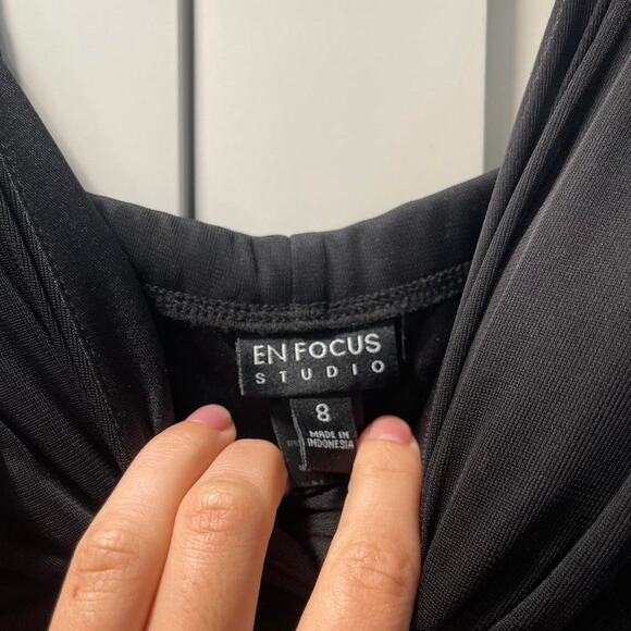 Black Ruched Maxi Dress size 8 - Picture 4 of 6